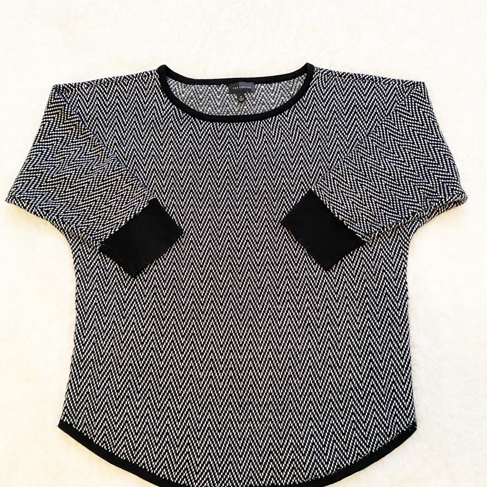 The Limited Black and White Chevron Sweater